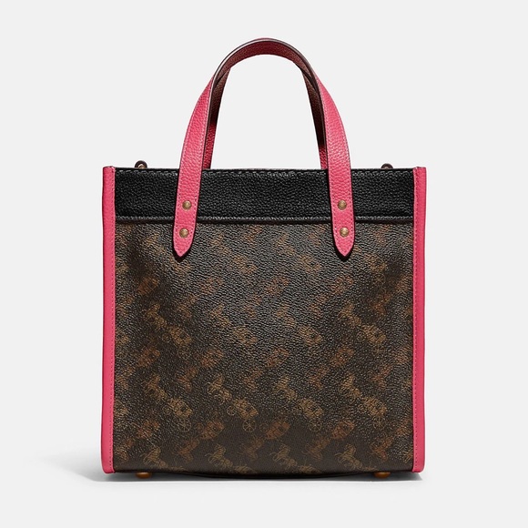 Coach Field Tote Leather Tote NWT Brass Truffle Petunia - Picture 5 of 7